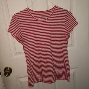 J. Crew Red and white striped “Studio Tee”